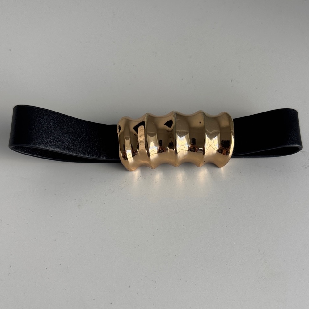 KHAITE choker-necklace Black with Gold Buckle - Picture 3 of 9